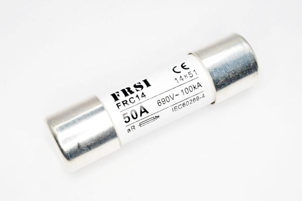 Предохранитель быстродействующий, aR, 50А, 690В AC/700В DC, 14x51мм FRC14 690/700V 50A AR FRZ на сайте frsielectric.ru